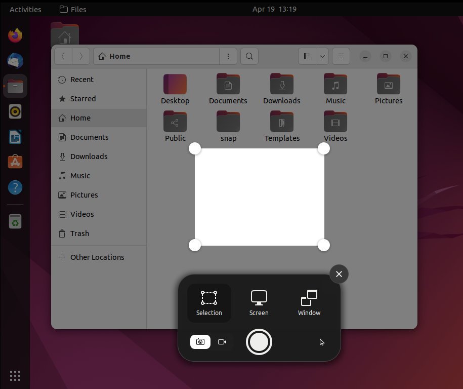 New Screenshot tool in Ubuntu 22.04 LTS