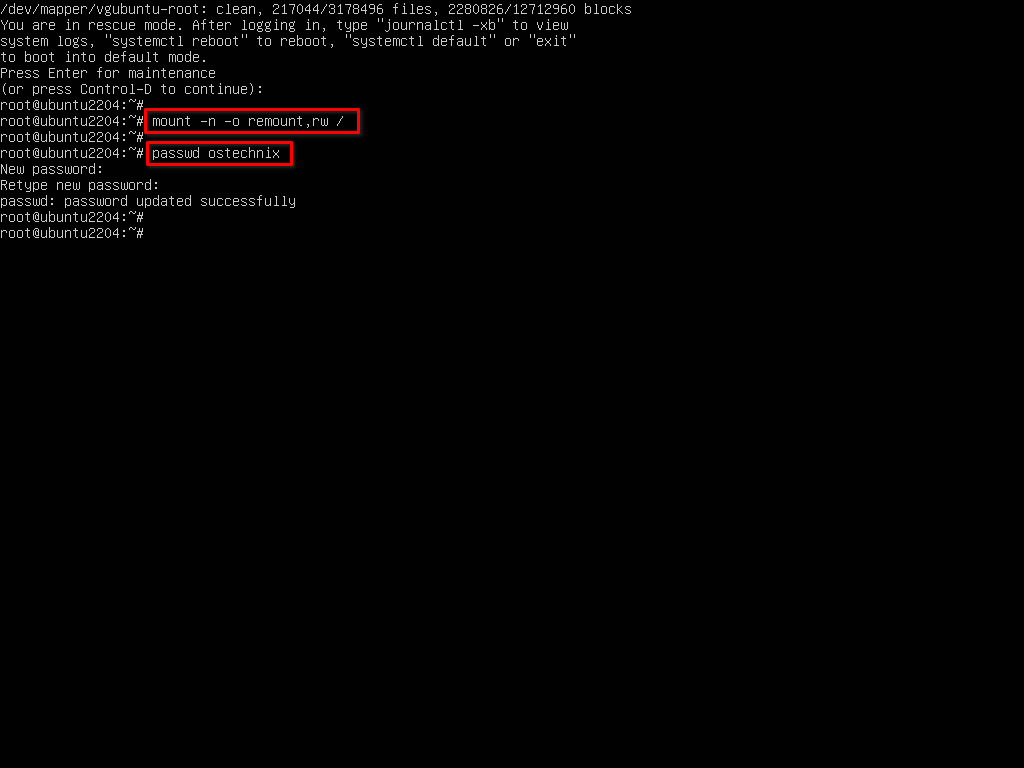 Reset Sudo Password In Ubuntu 22.04 / 20.04 LTS