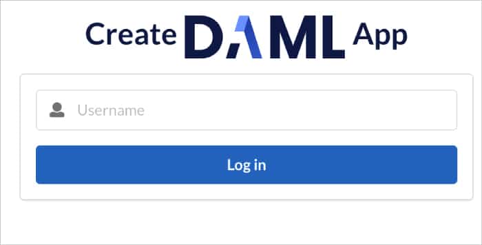 Figure 6: Login panel in DAML app