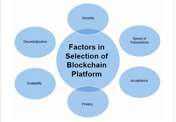 Figure 2: Factors to look at when selecting a blockchain platform