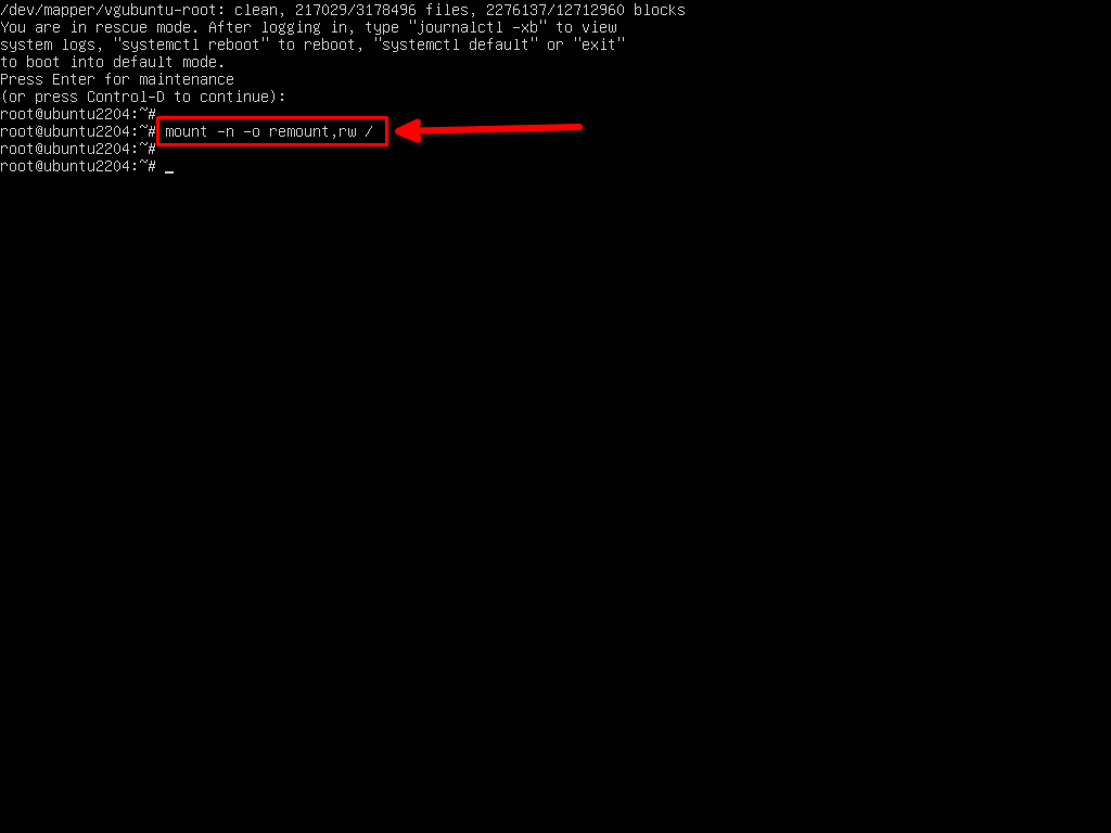 Mount Root File System In Read Write Mode In Ubuntu 22.04 / 20.04 LTS