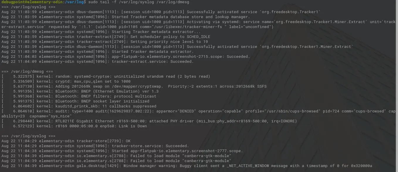 如何在 Linux 中实时监控日志文件（桌面和服务器）,Monitoring multiple log files via tail,第2张