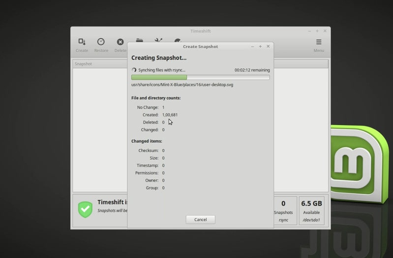Create a system snapshot in Linux Mint