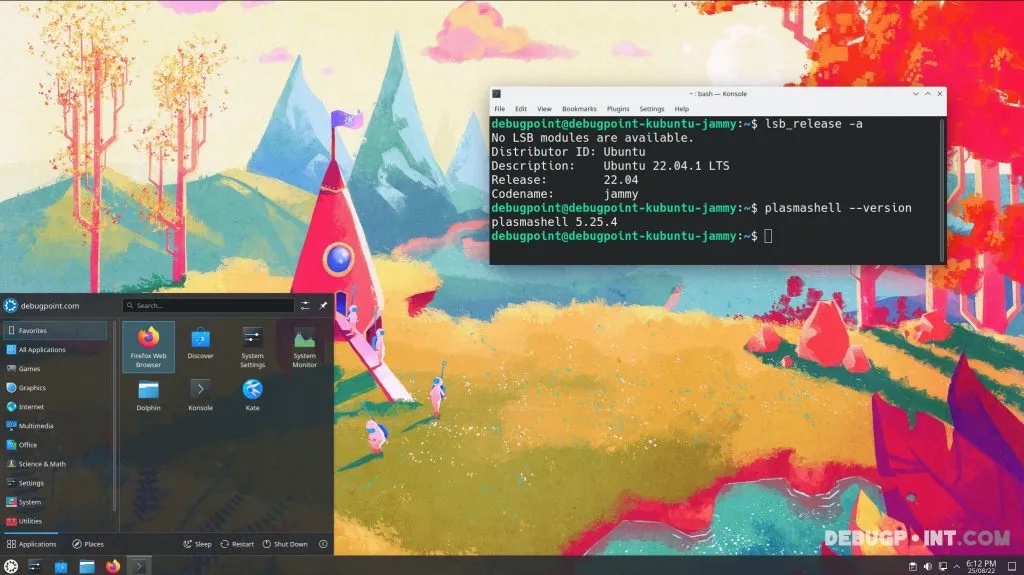 KDE Plasma 5.25 in Kubuntu 22.04 LTS