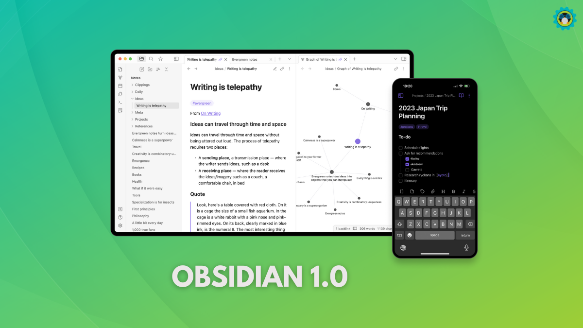 类似于 Notion 的 Markdown 笔记软件 Obsidian 推出了测试版