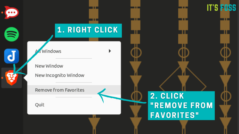 Right-click on the icon and select “Remove from Favorites”