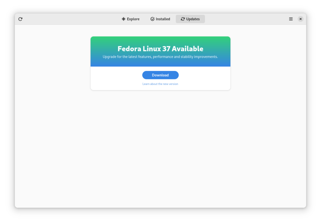 Fedora 37 更新可用