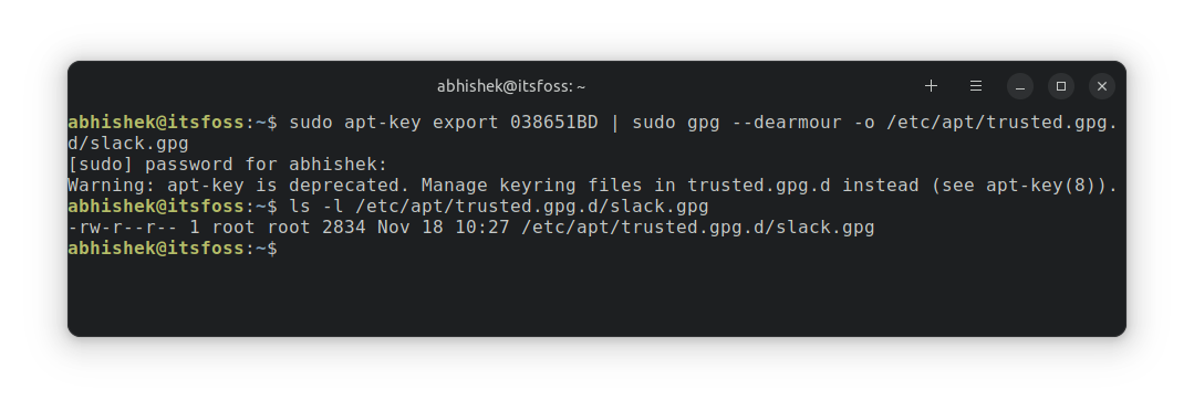 技术|修复 Ubuntu 中的 “Key is stored in legacy trusted.gpg keyring” 问题