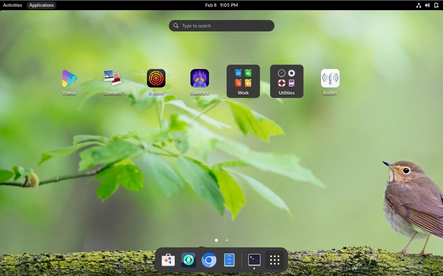 Look has changed since prior release with dock and top panel in Endless OS 5.0