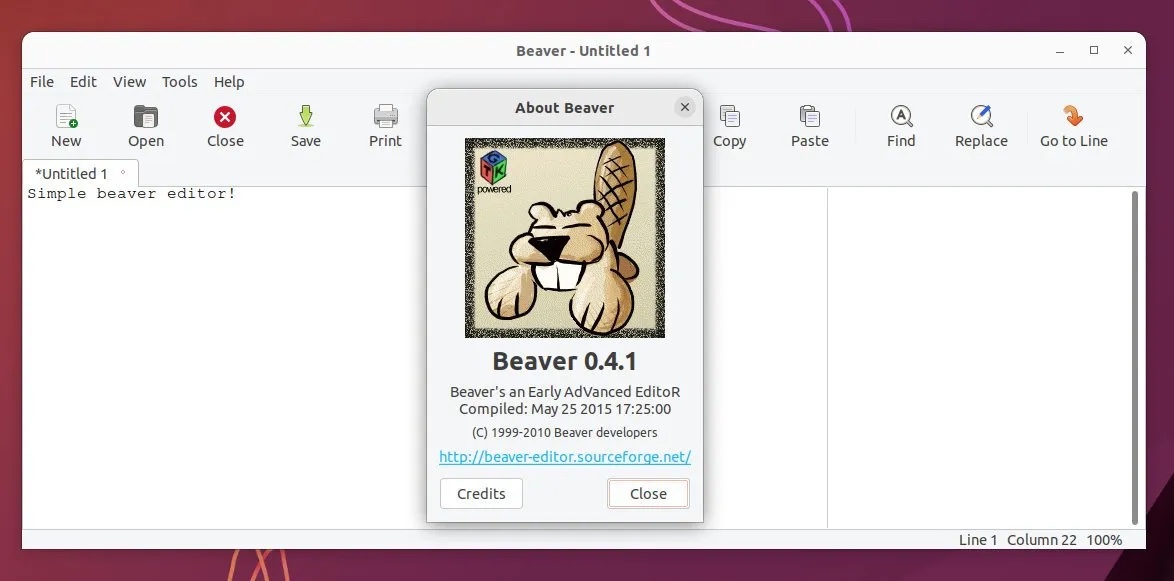Beaver 编辑器在 Ubuntu 上运行