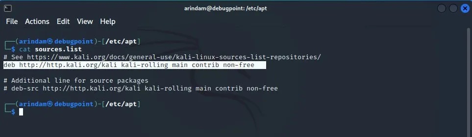 Kali Linux 从其自己的源分发软件包